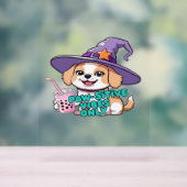 Paw-sitive Vibes Only – Schattigee hond met bubbel Acryl Bord (Neutraal)