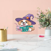 Paw-sitive Vibes Only – Schattigee hond met bubbel Acryl Bord (Huwelijk)