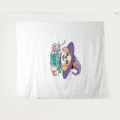 Paw-sitive Vibes Only – Schattigee hond met bubbel Wandkleed (Voorkant (horizontaal))