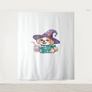 Paw-sitive Vibes Only – Schattigee hond met bubbel Wandkleed