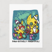 Paw-sitively Frightful | Monstrous Cats Halloween  Briefkaart (Voorkant)