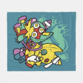 Paw-sitively Frightful | Monstrous Cats Halloween  Fleece Deken (Voorkant (Horizontaal))