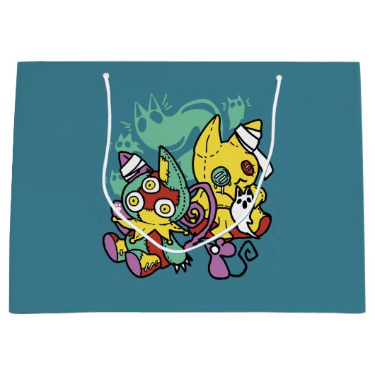 Paw-sitively Frightful | Monstrous Cats Halloween  Groot Cadeauzakje (Voorkant)