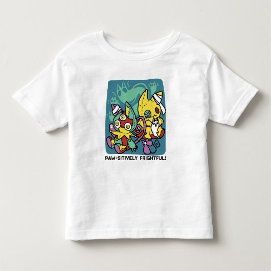 Paw-sitively Frightful | Monstrous Cats Halloween  Kinder Shirts (Voorkant)