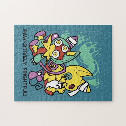 Paw-sitively Frightful | Monstrous Cats Halloween Legpuzzel (Horizontaal)