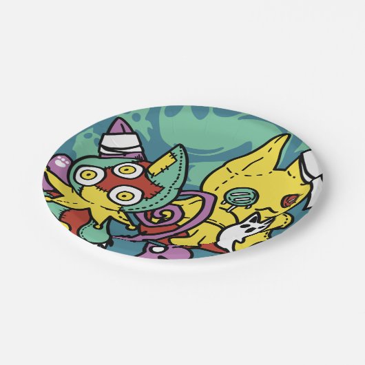 Paw-sitively Frightful | Monstrous Cats Halloween Papieren Bordje (Gekanteld)