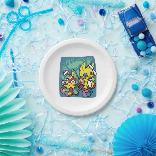 Paw-sitively Frightful | Monstrous Cats Halloween Papieren Bordje (Feest)