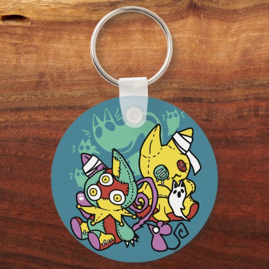 Paw-sitively Frightful | Monstrous Cats Halloween Sleutelhanger (Achterkant)