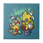 Paw-sitively Frightful | Monstrous Cats Halloween Tegeltje (Voorkant)