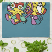 Paw-sitively Frightful | Monstrous Cats Halloween  Theedoek (Gevouwen)