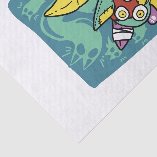 Paw-sitively Frightful | Monstrous Cats Halloween  Tissuepapier (Detail)