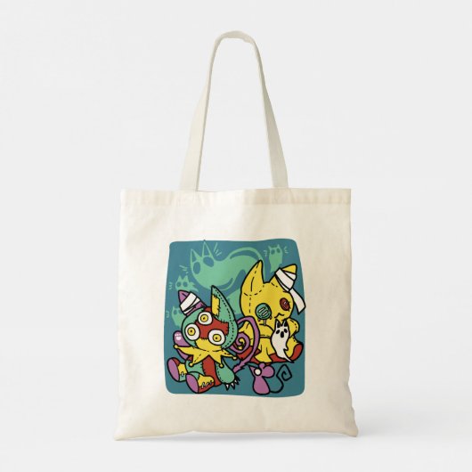 Paw-sitively Frightful | Monstrous Cats Halloween  Tote Bag (Achterkant)