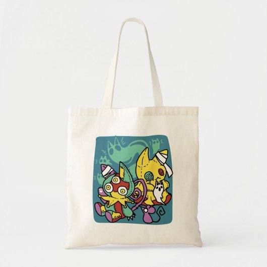 Paw-sitively Frightful | Monstrous Cats Halloween Tote Bag (Voorkant)