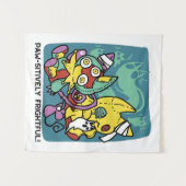 Paw-sitively Frightful | Monstrous Cats Halloween  Wandkleed (Voorkant (horizontaal))