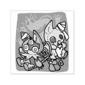 Paw-sitively Frightful | Monstrous Cats Halloween  Zelfinktende Stempel (Design)