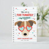 Paw-some Dog Pun Kinder Classroom Valentijnse kaar Kaart (Staand voorkant)