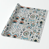 Paw-some Dog-Thema Wrapping Paper voor Pet Lovers Cadeaupapier (Uitgerold)