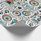 Paw-some Dog-Thema Wrapping Paper voor Pet Lovers Cadeaupapier (Hoek)