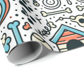 Paw-some Dog-Thema Wrapping Paper voor Pet Lovers Cadeaupapier (Rol Hoek)