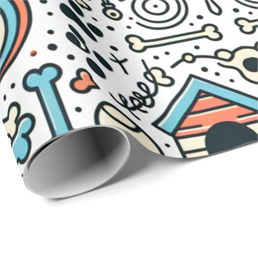 Paw-some Dog-Thema Wrapping Paper voor Pet Lovers Cadeaupapier (Rol Hoek)