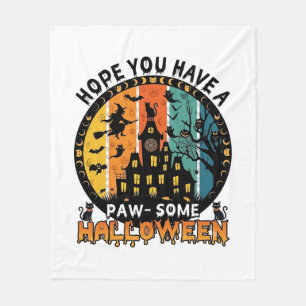 Paw Some Halloween Spokenkamer Heks Zwarte Katten_ Fleece Deken