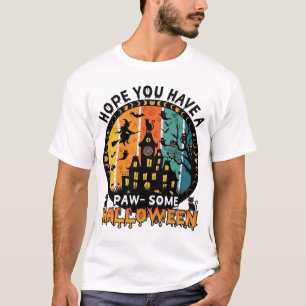 Paw Some Halloween Spokenkamer Heks Zwarte Katten_ T-shirt