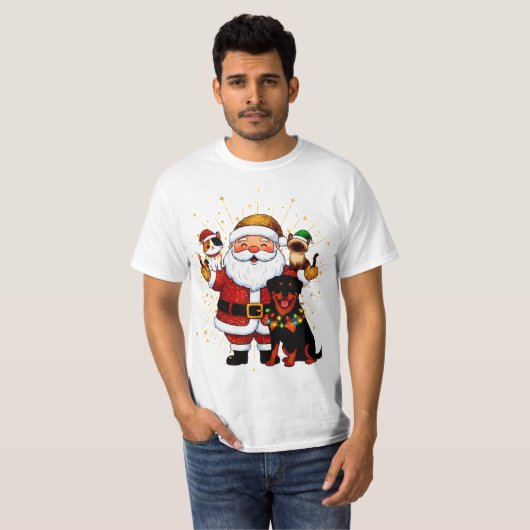 Paw-some Holidays: Santa’s Sparkling Pet Squad T-shirt (Voorkant volledig)