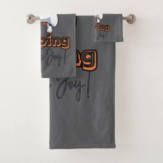 Paw-some Jump | Happy Bulldog Art Bad Handdoek (Insitu)