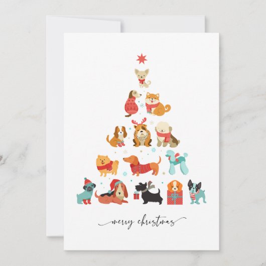 Paw-some kerstboom - een staart-kwispelende vakant feestdagenkaart (Voorkant)