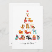 Paw-some kerstboom - een staart-kwispelende vakant feestdagenkaart (Voorkant / Achterkant)