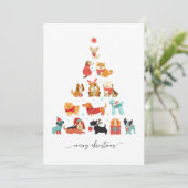 Paw-some kerstboom - een staart-kwispelende vakant feestdagenkaart (Staand voorkant)