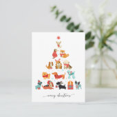 Paw-some kerstboom - een staart-kwispelende vakant feestdagenkaart (Staand voorkant)