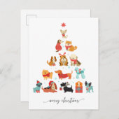 Paw-some kerstboom - een staart-kwispelende vakant feestdagenkaart (Voorkant / Achterkant)