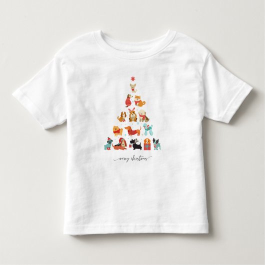 Paw-some kerstboom - een staart-kwispelende vakant kinder shirts (Voorkant)