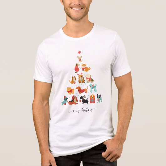 Paw-some kerstboom - een staart-kwispelende vakant Tri-Blend shirt (Voorkant)