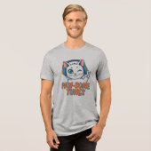 Paw-Some Tunes T-Shirt: Funny Cat Tri-Blend Shirt (Voorkant volledig)