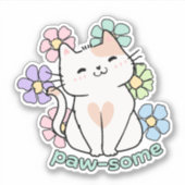 Paw-some waterdicht sticker (Voorkant)