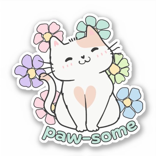 Paw-some waterdicht sticker (Voorkant)
