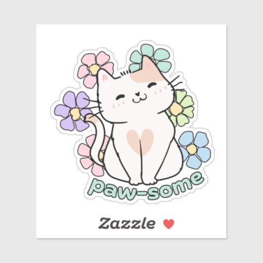 Paw-some waterdicht sticker (Vel)