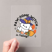 Paw-some Witch in Training - Schattigee Halloween- Acryl Uitnodigingen (Insitu (Draagbaar))