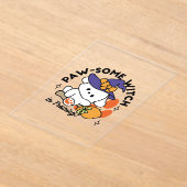 Paw-some Witch in Training - Schattigee Halloween- Acryl Uitnodigingen (Laagn)