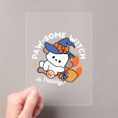 Paw-some Witch in Training - Schattigee Halloween- Acryl Uitnodigingen (Insitu (Draagbaar))