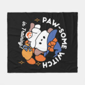 Paw-some Witch in Training - Schattigee Halloween- Fleece Deken (Voorkant (Horizontaal))