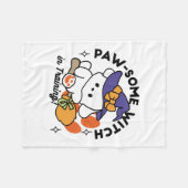 Paw-some Witch in Training - Schattigee Halloween- Fleece Deken (Voorkant (Horizontaal))