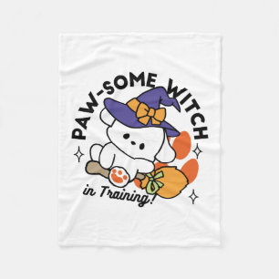 Paw-some Witch in Training - Schattigee Halloween- Fleece Deken