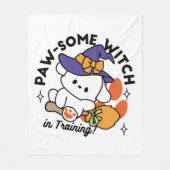 Paw-some Witch in Training - Schattigee Halloween- Fleece Deken (Voorkant)
