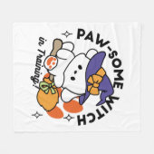 Paw-some Witch in Training - Schattigee Halloween- Fleece Deken (Voorkant (Horizontaal))