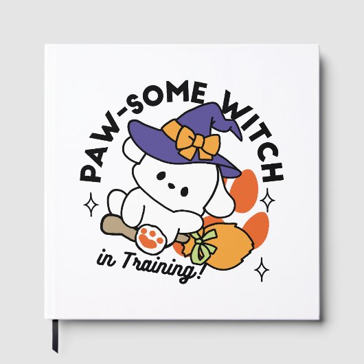 Paw-some Witch in Training - Schattigee Halloween- Gastenboek (Voorkant)