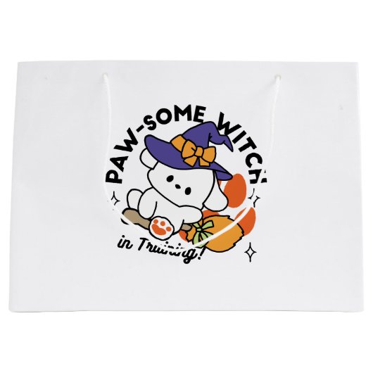 Paw-some Witch in Training - Schattigee Halloween- Groot Cadeauzakje (Voorkant)