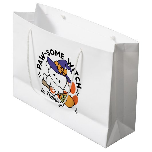 Paw-some Witch in Training - Schattigee Halloween- Groot Cadeauzakje (Voorkant Gekanteld)